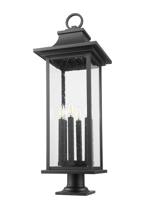 Outdoor Pier Mounted Fixture Z-Lite 5017PHXLR-533PM-BK Black Tiberius 6 Light Outdoor Pier Mounted Fixture Z-Lite
