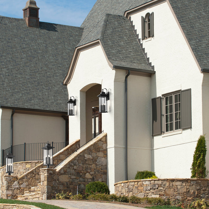 Outdoor Pier Mounted Fixture Z-Lite 5017PHXLR-533PM-BK Black Tiberius 6 Light Outdoor Pier Mounted Fixture Z-Lite