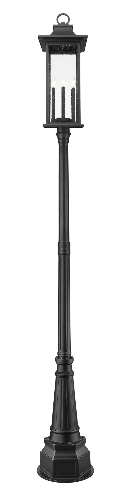 Outdoor Post Mounted Fixture Z-Lite 5017PHXLR-564P-BK Black Tiberius 6 Light Outdoor Post Mounted Fixture Z-Lite