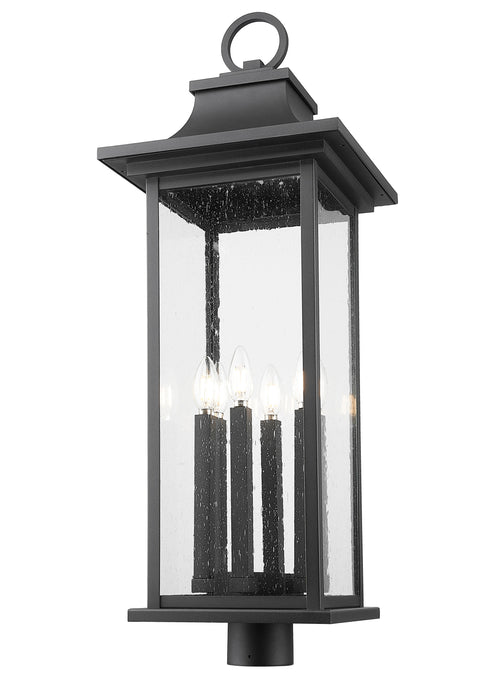 Outdoor Post Mount Fixture Z-Lite 5017PHXLR-BK Black Tiberius 6 Light Outdoor Post Mount Fixture Z-Lite
