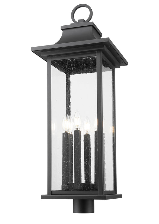 Outdoor Post Mount Fixture Z-Lite 5017PHXLR-BK Black Tiberius 6 Light Outdoor Post Mount Fixture Z-Lite