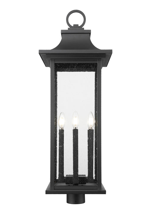 Outdoor Post Mount Fixture Z-Lite 5017PHXLR-BK Black Tiberius 6 Light Outdoor Post Mount Fixture Z-Lite