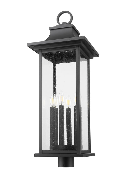 Outdoor Post Mount Fixture Z-Lite 5017PHXLR-BK Black Tiberius 6 Light Outdoor Post Mount Fixture Z-Lite