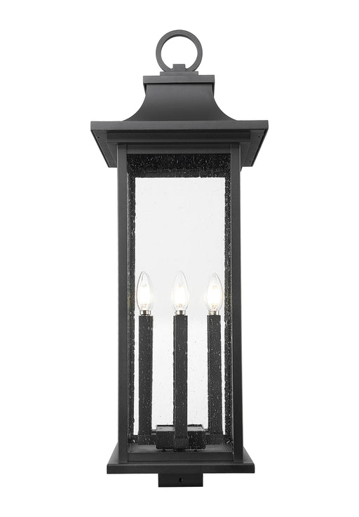 Outdoor Post Mount Fixture Z-Lite 5017PHXLS-BK Black Tiberius 6 Light Outdoor Post Mount Fixture Z-Lite
