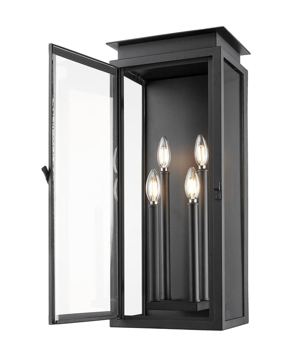 Outdoor Wall Light Z-Lite 5018B-BK Black Nova 4 Light Outdoor Wall Light Z-Lite