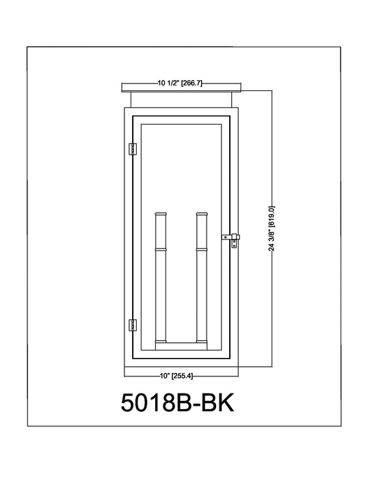 Outdoor Wall Light Z-Lite 5018B-BK Black Nova 4 Light Outdoor Wall Light Z-Lite