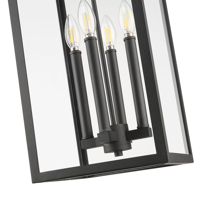 Outdoor Chain Mount Ceiling Fixture Z-Lite 5018CHB-BK Black Nova 4 Light Outdoor Chain Mount Ceiling Fixture Z-Lite