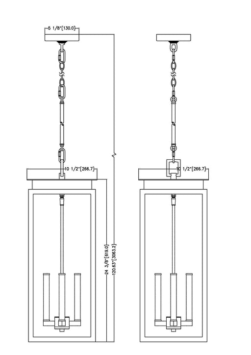 Outdoor Chain Mount Ceiling Fixture Z-Lite 5018CHB-BK Black Nova 4 Light Outdoor Chain Mount Ceiling Fixture Z-Lite