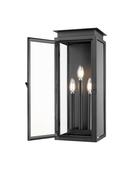 Outdoor Wall Light Z-Lite 5018M-BK Black Nova 3 Light Outdoor Wall Light Z-Lite