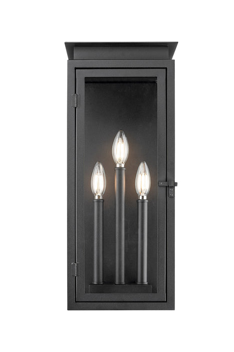 Outdoor Wall Light Z-Lite 5018M-BK Black Nova 3 Light Outdoor Wall Light Z-Lite