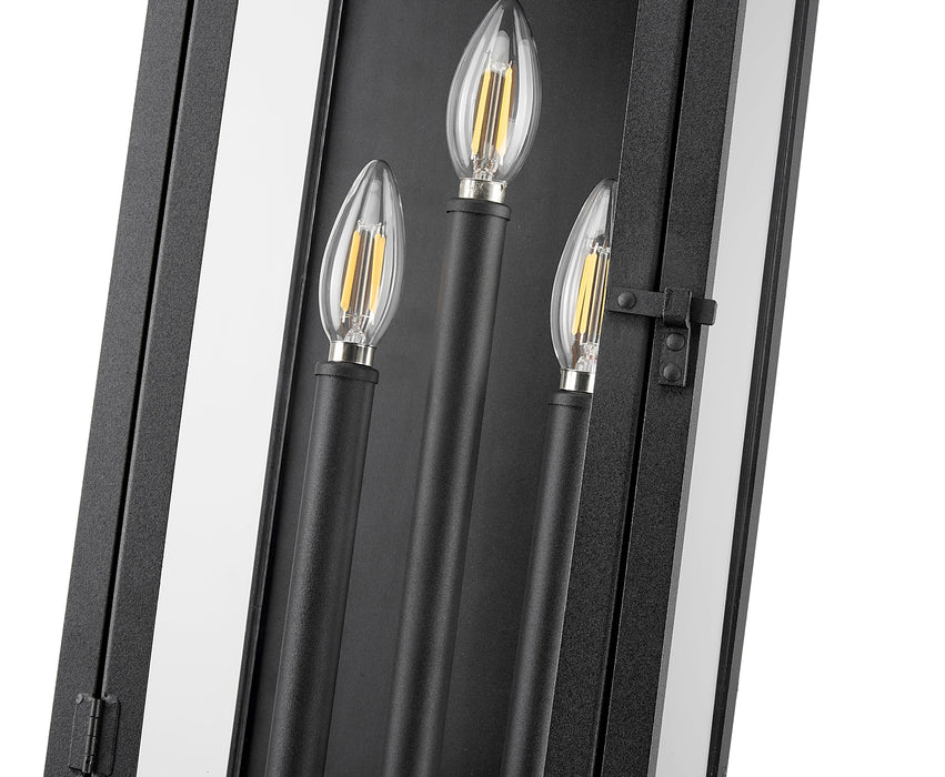Outdoor Wall Light Z-Lite 5018M-BK Black Nova 3 Light Outdoor Wall Light Z-Lite