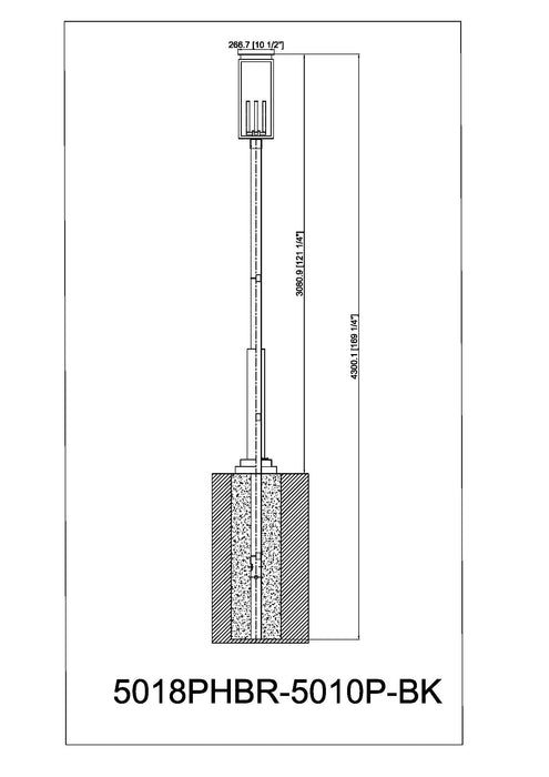 Outdoor Post Mounted Fixture Z-Lite 5018PHBR-5010P-BK Black Nova 4 Light Outdoor Post Mounted Fixture Z-Lite