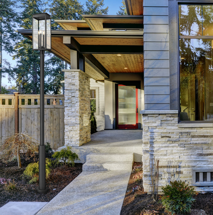 Outdoor Post Mounted Fixture Z-Lite 5018PHBR-5010P-BK Black Nova 4 Light Outdoor Post Mounted Fixture Z-Lite