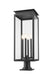 Outdoor Pier Mounted Fixture Z-Lite 5018PHBR-533PM-BK Black Nova 4 Light Outdoor Pier Mounted Fixture Z-Lite