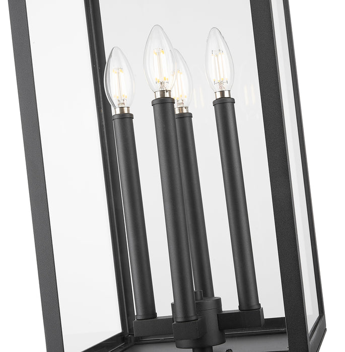 Outdoor Pier Mounted Fixture Z-Lite 5018PHBR-533PM-BK Black Nova 4 Light Outdoor Pier Mounted Fixture Z-Lite