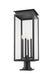 Outdoor Pier Mounted Fixture Z-Lite 5018PHBR-533PM-BK Black Nova 4 Light Outdoor Pier Mounted Fixture Z-Lite