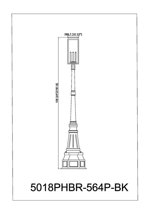 Outdoor Post Mounted Fixture Z-Lite 5018PHBR-564P-BK Black Nova 4 Light Outdoor Post Mounted Fixture Z-Lite