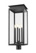 Outdoor Post Mount Fixture Z-Lite 5018PHBR-BK Black Nova 4 Light Outdoor Post Mount Fixture Z-Lite
