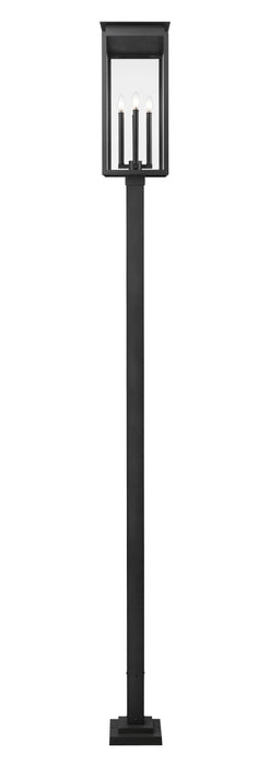 Outdoor Post Mounted Fixture Z-Lite 5018PHBS-536P-BK Black Nova 4 Light Outdoor Post Mounted Fixture Z-Lite