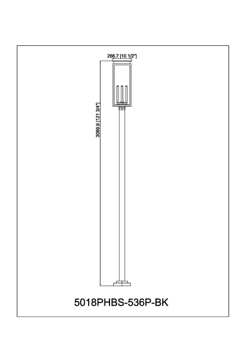 Outdoor Post Mounted Fixture Z-Lite 5018PHBS-536P-BK Black Nova 4 Light Outdoor Post Mounted Fixture Z-Lite