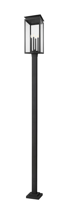 Outdoor Post Mounted Fixture Z-Lite 5018PHBS-536P-BK Black Nova 4 Light Outdoor Post Mounted Fixture Z-Lite