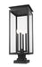 Outdoor Pier Mounted Fixture Z-Lite 5018PHBS-SQPM-BK Black Nova 4 Light Outdoor Pier Mounted Fixture Z-Lite