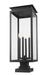 Outdoor Pier Mounted Fixture Z-Lite 5018PHBS-SQPM-BK Black Nova 4 Light Outdoor Pier Mounted Fixture Z-Lite