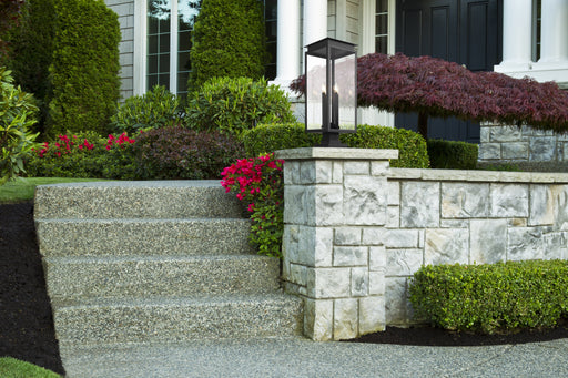 Outdoor Pier Mounted Fixture Z-Lite 5018PHBS-SQPM-BK Black Nova 4 Light Outdoor Pier Mounted Fixture Z-Lite