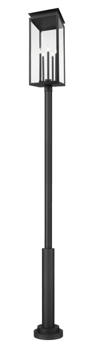 Outdoor Post Mounted Fixture Z-Lite 5018PHXLR-5010P-BK Black Nova 5 Light Outdoor Post Mounted Fixture Z-Lite