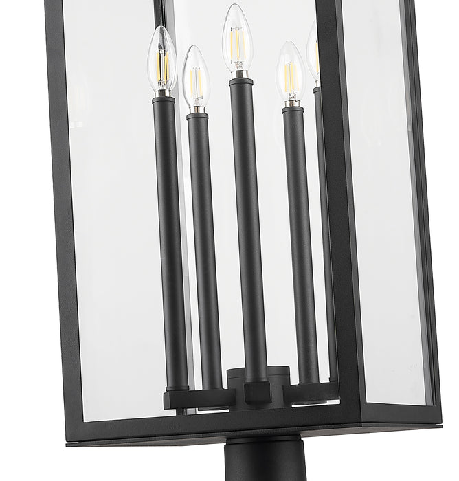 Outdoor Post Mounted Fixture Z-Lite 5018PHXLR-5010P-BK Black Nova 5 Light Outdoor Post Mounted Fixture Z-Lite