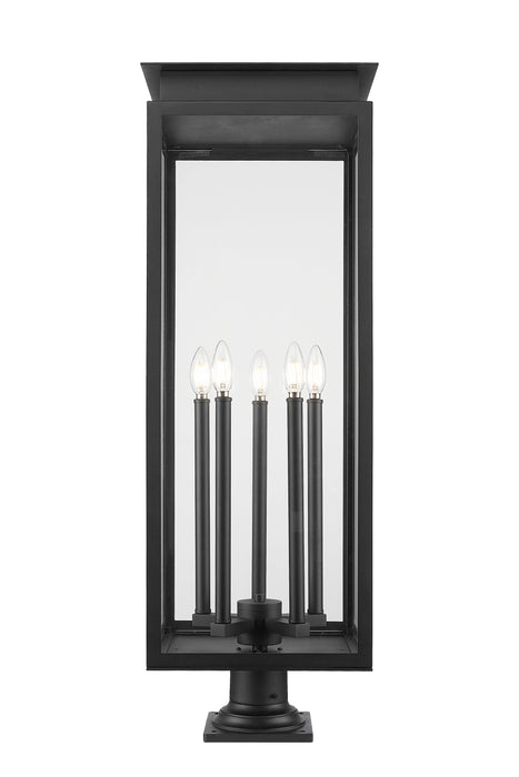 Outdoor Pier Mounted Fixture Z-Lite 5018PHXLR-533PM-BK Black Nova 5 Light Outdoor Pier Mounted Fixture Z-Lite