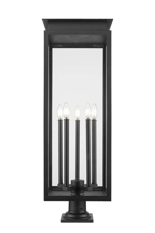 Outdoor Pier Mounted Fixture Z-Lite 5018PHXLR-533PM-BK Black Nova 5 Light Outdoor Pier Mounted Fixture Z-Lite