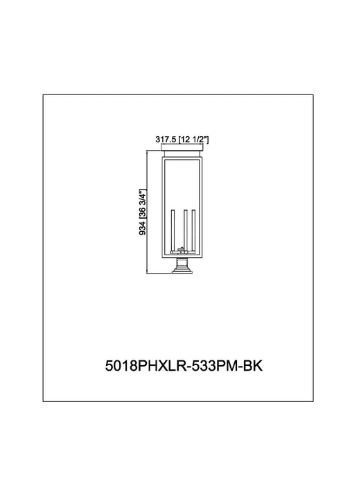 Outdoor Pier Mounted Fixture Z-Lite 5018PHXLR-533PM-BK Black Nova 5 Light Outdoor Pier Mounted Fixture Z-Lite