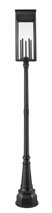 Outdoor Post Mounted Fixture Z-Lite 5018PHXLR-564P-BK Black Nova 5 Light Outdoor Post Mounted Fixture Z-Lite