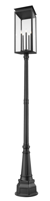 Outdoor Post Mounted Fixture Z-Lite 5018PHXLR-564P-BK Black Nova 5 Light Outdoor Post Mounted Fixture Z-Lite