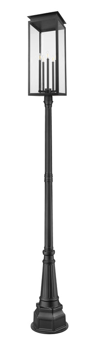 Outdoor Post Mounted Fixture Z-Lite 5018PHXLR-564P-BK Black Nova 5 Light Outdoor Post Mounted Fixture Z-Lite