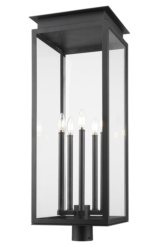 Outdoor Post Mount Fixture Z-Lite 5018PHXLR-BK Black Nova 5 Light Outdoor Post Mount Fixture Z-Lite