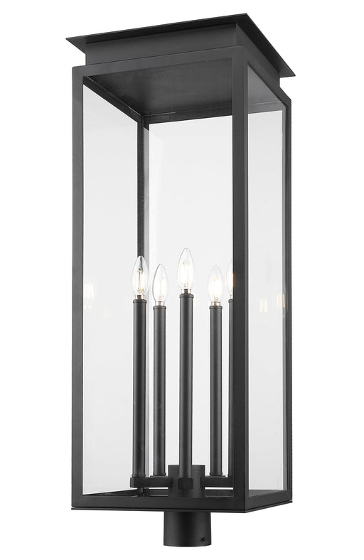 Outdoor Post Mount Fixture Z-Lite 5018PHXLR-BK Black Nova 5 Light Outdoor Post Mount Fixture Z-Lite
