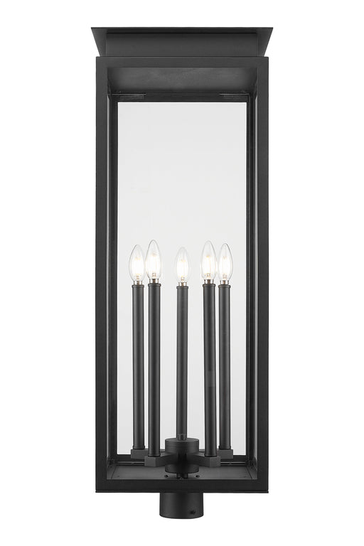 Outdoor Post Mount Fixture Z-Lite 5018PHXLR-BK Black Nova 5 Light Outdoor Post Mount Fixture Z-Lite