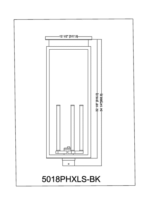 Outdoor Post Mount Fixture Z-Lite 5018PHXLS-BK Black Nova 5 Light Outdoor Post Mount Fixture Z-Lite