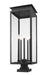 Outdoor Pier Mounted Fixture Z-Lite 5018PHXLS-SQPM-BK Black Nova 5 Light Outdoor Pier Mounted Fixture Z-Lite