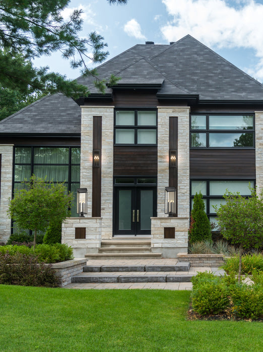 Outdoor Pier Mounted Fixture Z-Lite 5018PHXLS-SQPM-BK Black Nova 5 Light Outdoor Pier Mounted Fixture Z-Lite