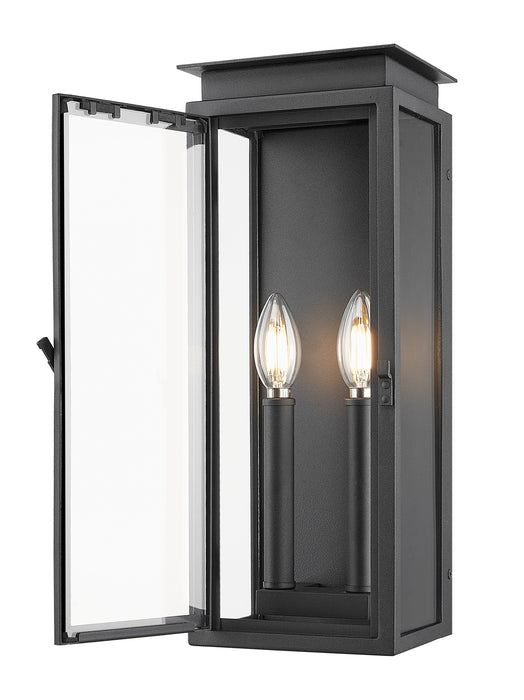 Outdoor Wall Light Z-Lite 5018S-BK Black Nova 2 Light Outdoor Wall Light Z-Lite