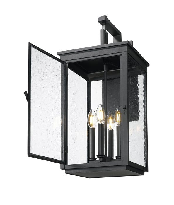 Outdoor Wall Light Z-Lite 5019B-BK Sand Black Hartwell 4 Light Outdoor Wall Light Z-Lite