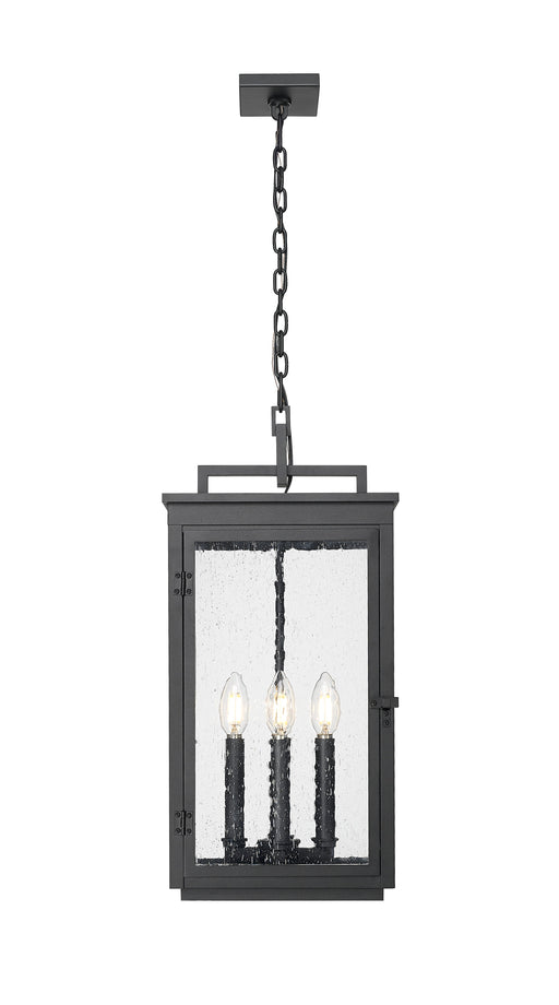 Outdoor Chain Mount Ceiling Fixture Z-Lite 5019CHB-BK Sand Black Hartwell 4 Light Outdoor Chain Mount Ceiling Fixture Z-Lite