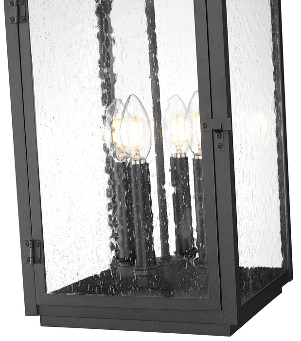 Outdoor Chain Mount Ceiling Fixture Z-Lite 5019CHB-BK Sand Black Hartwell 4 Light Outdoor Chain Mount Ceiling Fixture Z-Lite