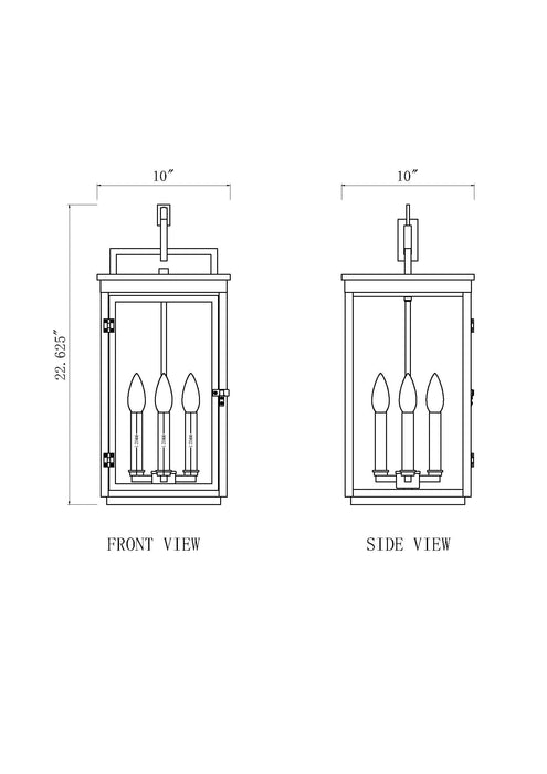 Outdoor Chain Mount Ceiling Fixture Z-Lite 5019CHB-BK Sand Black Hartwell 4 Light Outdoor Chain Mount Ceiling Fixture Z-Lite