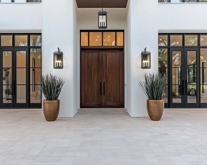 Outdoor Chain Mount Ceiling Fixture Z-Lite 5019CHB-BK Sand Black Hartwell 4 Light Outdoor Chain Mount Ceiling Fixture Z-Lite