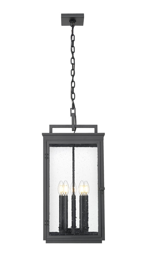 Outdoor Chain Mount Ceiling Fixture Z-Lite 5019CHXL-BK Sand Black Hartwell 5 Light Outdoor Chain Mount Ceiling Fixture Z-Lite