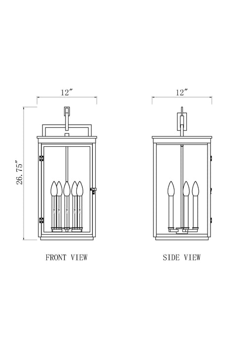 Outdoor Chain Mount Ceiling Fixture Z-Lite 5019CHXL-BK Sand Black Hartwell 5 Light Outdoor Chain Mount Ceiling Fixture Z-Lite